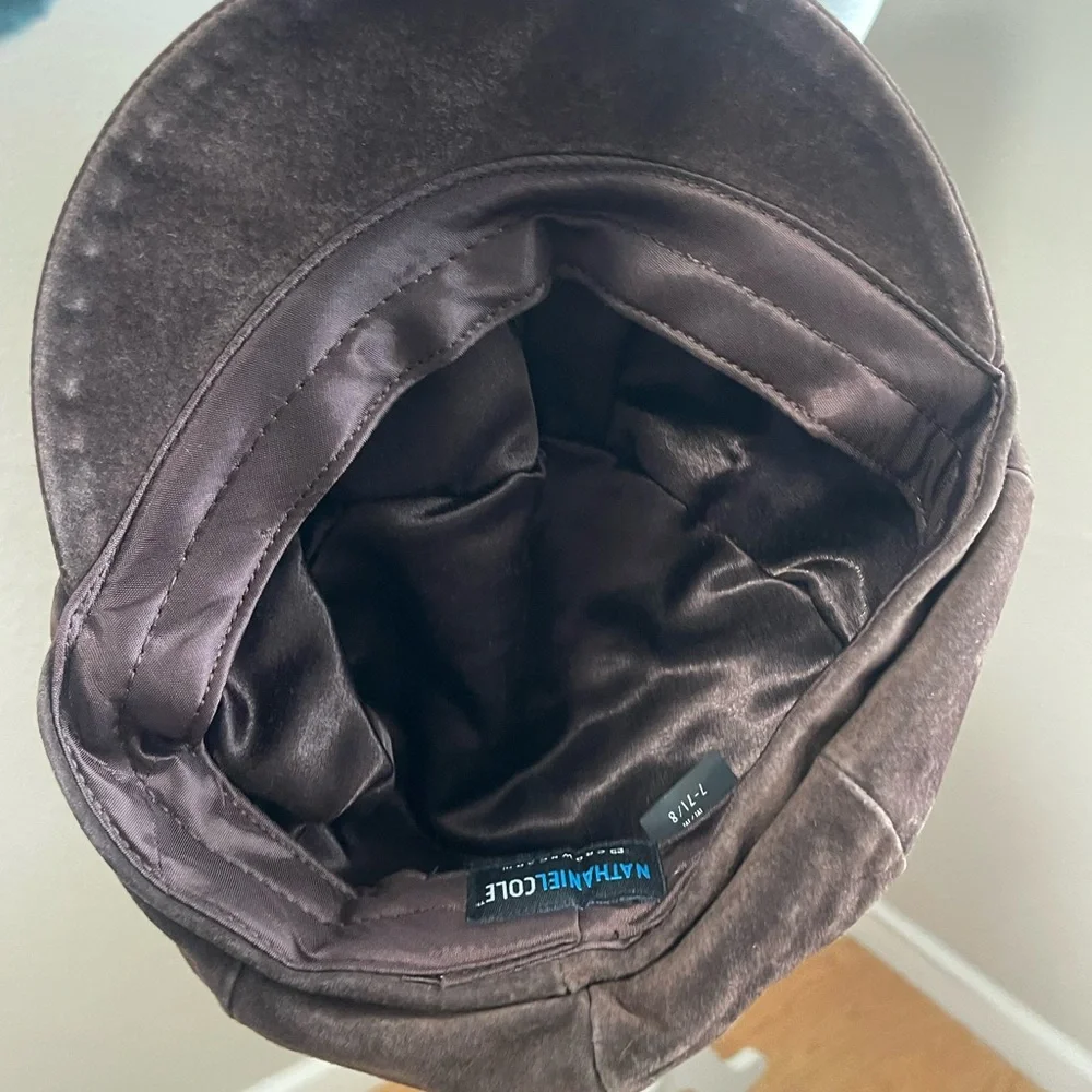 Nathanial Cole vintage Brown Suede Newsboy Cap